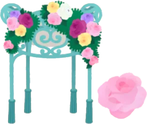 薔薇のガゼボの木の画像