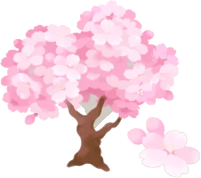 花あかりの桜の木の画像