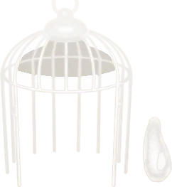 白い鳥かごの木の画像