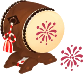 夏祭りの太鼓の木の画像