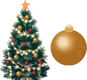きらびやかなクリスマスの木の画像