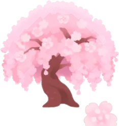 満開の枝垂桜の木の画像