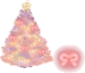 光に彩られたクリスマスの木の画像