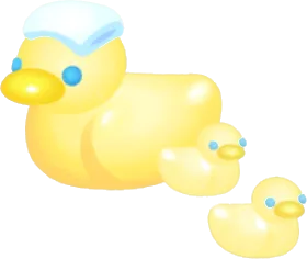 銭湯の親子アヒルの木の画像