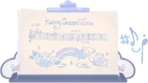 梅雨の音楽会の楽譜の木の画像