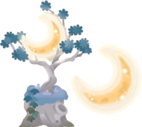 静かな月の木の画像