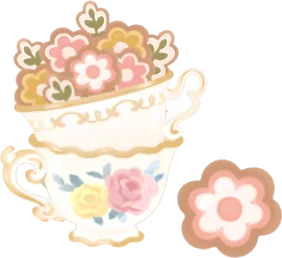 積み上がったティーカップの木の画像