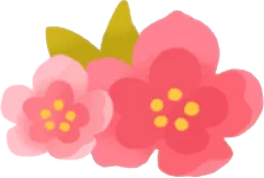 2輪の小さな桃の花の画像