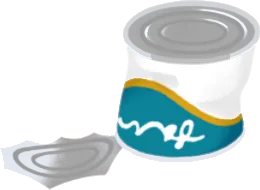 空き缶帽子・青の画像
