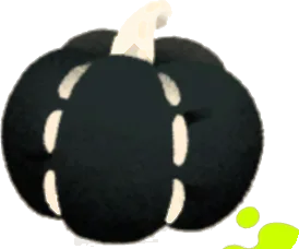 黒い手作りのかぼちゃ飾りの画像