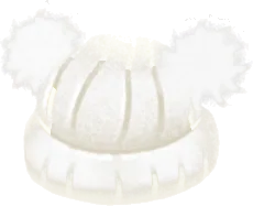 ふわふわニット帽・白の画像