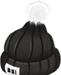 ふわふわニット帽・黒の画像
