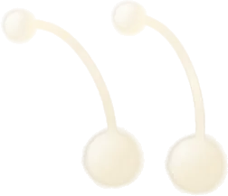 小さい虫のような触角・白の画像