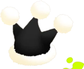 ポンポン黒サンタ帽3の画像
