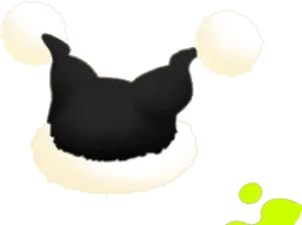 ポンポン黒サンタ帽2の画像