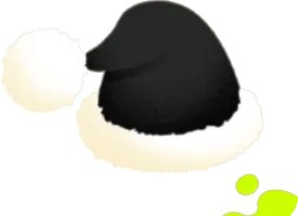 ポンポン黒サンタ帽1の画像