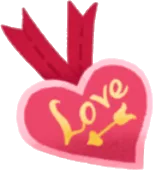 ハートのLOVEシールの画像