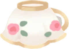 薔薇柄のティーカップの画像
