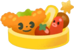 頭の上のお弁当の画像