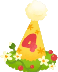 小さな4周年記念パーティーハットの画像