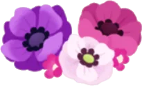 アネモネの花飾りの画像