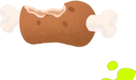 かじった骨つき肉の画像