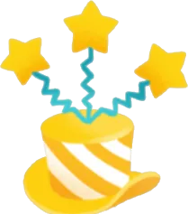 ハッピースターシルクハットの画像