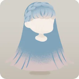 きらめく編み込みストレートヘア