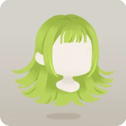 外はねライムグリーンヘア
