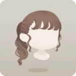 栗色のカールポニテ