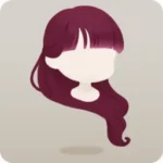 赤紫色のお花見ロング