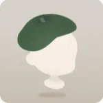 緑のフェルト製ベレー帽