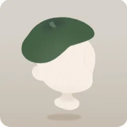 緑のフェルト製ベレー帽
