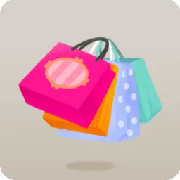 右手のショッピングバッグ