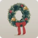 赤いリボンのクリスマスリース
