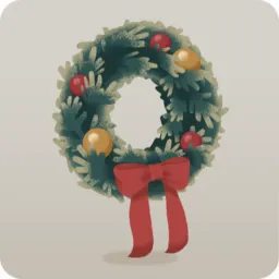 赤いリボンのクリスマスリース
