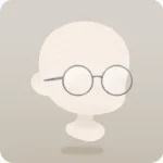 シンプルな丸メガネ