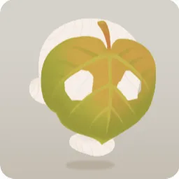 落ち葉のお面・緑
