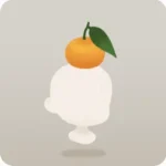 頭のせ橙のフィギュア