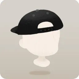 逆さ被り黒キャップ