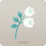 手元で光る白い花