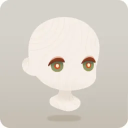 まんまるな草色の目