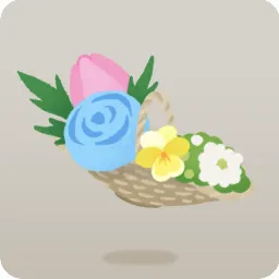 花を摘み集めたバスケット