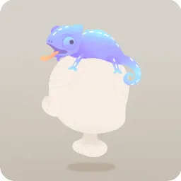 紫カメレオンのぬいぐるみ