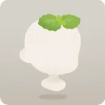 頭に添えたミント
