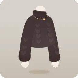 ネックレスと太編み黒ニット