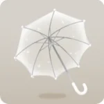 雨に濡れる透明な傘