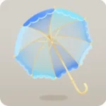 青いステンドグラスランプ風の傘