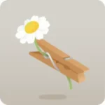 カモミールが付いた洗濯バサミ