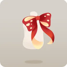 レッドキノコ柄リボン